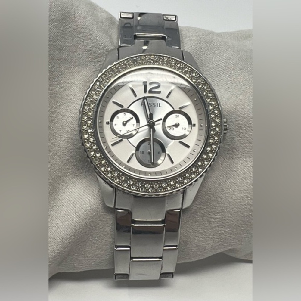 “Stella” Fossil Stainless Steel Silver-Tone Watch - Picture 2 of 2